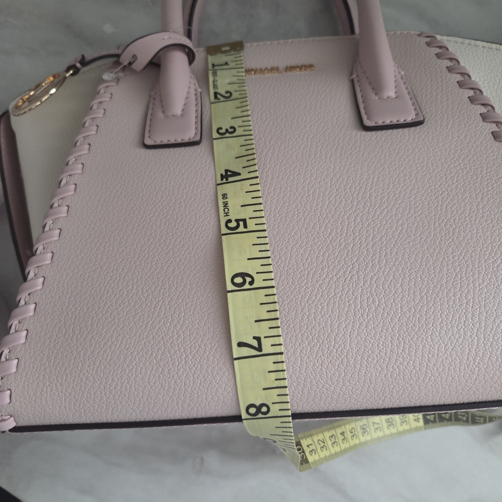 Michael Kors Avril Small Satchel Pink Leather Handbag Crossbody - Picture 14 of 14